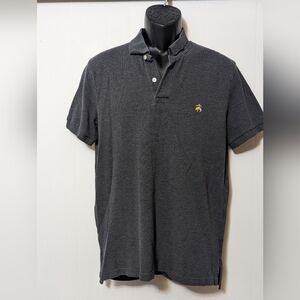 Men's BROOKS BROTHERS Dark Gray Performance Polo Cotton Polo Size Large